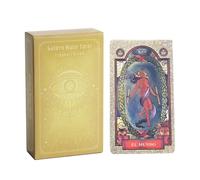 Golden Waite Tarot, con Diseño para Principiantes, 10.3x6cm, 78 Cartas De Tarot Cubierta, Conjunto De Cartas De Adivinación, Tamaño Portátil, para Adivinación, Afirmación, Espíritu,