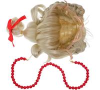 Golden Wig Bow for Girls Long Curly Braid Style Shiny Synthetic Hair for Princess Dress and Christmas Party Costume Wigs Professional process