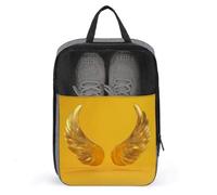 Golden Wings - Bolsa de zapatos de material metálico para viajes, uso diario, antipolvo