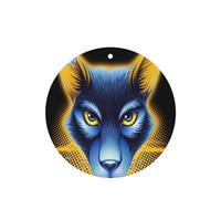 Golden Wolf Head - 4 tarjetas de ambientador de coche, desechables, para colgar, para vehículos, aroma a lavanda