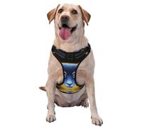 Golden Wolf Head - Arnés para perro, equipado con correas reflectantes para mascotas y hebillas de liberación rápida, adecuado para todo tipo de perros