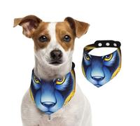 Golden Wolf Head - Bandana para perros pequeños, medianos y grandes, pañuelo triangular para gatos o niños