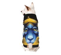 Golden Wolf Head - Sudadera con capucha para perro, ropa de poliéster suave y transpirable para perros pequeños, medianos y grandes