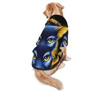 Golden Wolf Head - Sudadera con capucha para perro, ropa de poliéster suave y transpirable para perros medianos y grandes