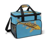 Golden Yellow Fish - Bolsa térmica térmica portátil para playa, a prueba de fugas, con correa para el hombro