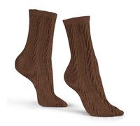 GOLDENCAT Calcetines de punto trenzado, Calcetines Marrón de poliéster, Calcetines altos mujer, Calcetines media caña mujer, Calcetines Otoño/Invierno, Talla única, 95% Poliéster 5% Spandex, Marrón