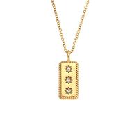 GOLDENCAT Collar Stellar, Collar con Charm Tarot, Cadena Fina con Colgante Carta de Tarot, Longitud 400 mm extendido, Medidas del colgante 10 mm ancho x 15 mm alto, Acero Inoxidable, Baño de Oro 18k