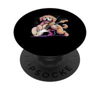 Goldendoodle Dog Guitar Star Rock and Roll Goldendoodle PopSockets PopGrip Adhesivo