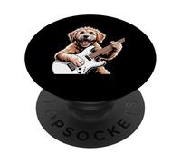 Goldendoodle Dog Guitar Star Rock and Roll Goldendoodle PopSockets PopGrip Adhesivo