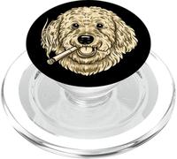 Goldendoodle fumando Cigarrillo Divertido Perro Meme Retro PopSockets PopGrip para MagSafe