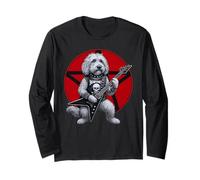 Goldendoodle Heavy Metal Guitarra Rock Dog Lover Manga Larga