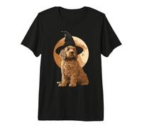 Goldendoodle Labradoodle Doodle Doodle para Halloween con Forma de Perro Moon Spooky Camiseta Premium