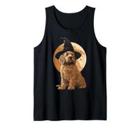Goldendoodle Labradoodle Doodle Doodle para Halloween con Forma de Perro Moon Spooky Camiseta sin Mangas