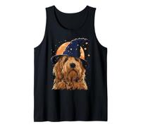 Goldendoodle Labradoodle Doodle Doodle para Halloween con Forma de Perro Moon Spooky Camiseta sin Mangas