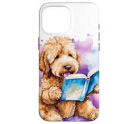 Goldendoodle Leyendo Libro Perro Animal Diseño Estampada Carcasa para iPhone 16 Pro MAX