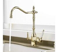 Goldene - Grifo de cocina de 3 vías con boquilla giratoria de 360°, filtro de agua multifuncional, grifo mezclador de latón para fregadero de ósmosis inversa para sistema de filtro de agua debajo del