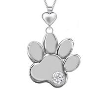 Goldene Hufeisen Collar con colgante en forma de corazón y pata, plata de ley 925, Plata esterlina Zirconia cúbica, Circonia cúbica