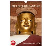 Goldenes Myanmar - Familienkalender 2026 (Wandkalender 2026 DIN A4 hoch), CALVENDO Monatskalender: Myanmar - das Land der Pagoden, Klöster, Mönche und ... bietet Ihnen 5 Spalten für Ihre Einträge.