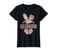 GOLDENGRAN - Orejas de Conejo de Leopardo con diseño Floral de Pascua Camiseta