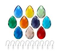 GOLDENHAITAI 10 piezas de atrapasueños de prisma de cristal multicolor, 38 mm de diámetro, colgantes de cristal de reemplazo para lámpara de araña, colgante de ornamento de rejilla, fabricante de