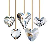 GOLDENHAITAI 5 piezas de cristal corazón prisma K9 colgante Sun Catchers Ornamento Rainbow Maker para colgar ventana decoración regalos transparente 42/45/52/55mm/68mm