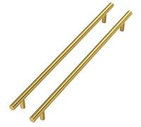 Goldenwarm 10 Piezas Tiradores Armarios 256mm Tirador Mueble Cocina Dorado Cepillado Acero Inoxidable Armarios de Cocina Para Puertas y Armarios de Ropa
