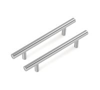 Goldenwarm 10 Piezas Tiradores Armarios 96mm Tiradores Cocina Acero Inoxidable Plata, Manillas de Mueble y Cajón