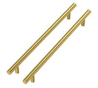 Goldenwarm 10 Piezas Tiradores Cajones 204mm Tirador Mueble Cocina Dorado Cepillado Acero Inoxidable Armarios de Cocina Para Puertas y Armarios de Ropa