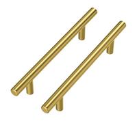 Goldenwarm 10 Piezas Tiradores Dorados de 115 mm Para Muebles Tiradores de Acero Inoxidable Armarios de Cocina Para Puertas y Armarios de Ropa