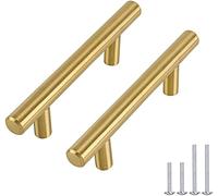 Goldenwarm 15 Piezas Tiradores Cajones Oro Tiradores Dorados Tiradores Armarios Tiradores Cocina -LS201GD244 Tiradores de Acero Inoxidable Tirador 224mm Tiradores Infantiles Tiradores Muebles Baño