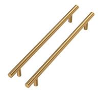 Goldenwarm 15 Piezas Tiradores Cocina Tiradores Cajones Oro Tiradores Dorados -LS201GD192 Tiradores Armarios el Dormitorio Tirador 192mm Tiradores Muebles de Acero Inoxidable Tiradores Vintage