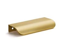 Goldenwarm Tiradores ocultos para armarios y muebles, 10 unidades, color dorado, para puertas interiores, 128 mm tiradores de cocina, tiradores de muebles, para armarios de cocina, aluminio