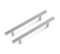 Goldenwarm Tiradores para muebles (15 unidades, acero inoxidable, 160 mm, distancia entre orificios, para armarios de cocina, tiradores de armario, tiradores plateados)