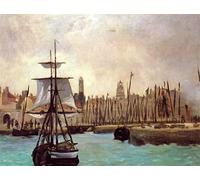 GOLDFI Kits de pintura de diamantes 5D Edouard Manet famosas pinturas - Barco de vela - Decoración de pared, manualidades, mosaico, pintura, regalos, 40 x 50 cm
