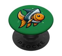 Goldfish con Aleta de tiburón, diseño de niños de motivación PopSockets PopGrip Adhesivo