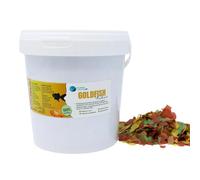 Goldfish Flakes Comida en Escamas para Peces de Agua fría, alimento Completo Natural, Dieta equilibrada para Todo Tipo de Peces de acuarios y Estanque de Agua fría, Plantasacuario 1000 ml