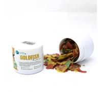 Goldfish Flakes Comida en Escamas para Peces de Agua fría, alimento Completo Natural, Dieta equilibrada para Todo Tipo de Peces de acuarios y Estanque de Agua fría, Plantasacuario 50 ml