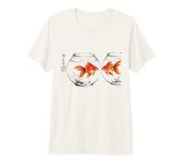 Goldfish Japanese Ink Painting Sumi-E Traditional Art Print Camiseta Premium