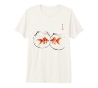 Goldfish Japanese Ink Painting Sumi-E Traditional Art Print Camiseta Premium