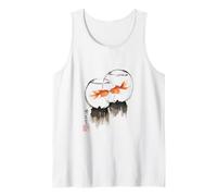 Goldfish Japanese Ink Painting Sumi-E Traditional Art Print Camiseta sin Mangas