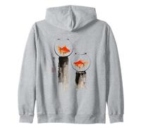 Goldfish Japanese Ink Painting Sumi-E Traditional Art Print Sudadera con Capucha