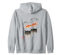 Goldfish Japanese Ink Painting Sumi-E Traditional Art Print Sudadera con Capucha