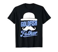 Goldfish Padre Pez de Colores Divertido Camiseta gráfica económica, Hombre, Negro, S