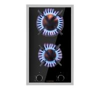 Goldflame 30cm Placa de gas 2 Fuegos Negro