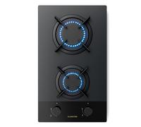 Goldflame 30cm Placa de gas 2 Fuegos Negro