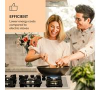 Goldflame 5 Prime Placa de gas 5 quemadores de latón Vitrocerámica Klarstein