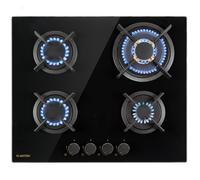 Goldflame 60cm Placa de Gas 4 Fuegos Cristal Negro