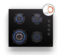 Goldflame 60cm Placa de gas 4 Fuegos Negro