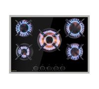 Goldflame 70cm Placa de gas 5 Fuegos Negro