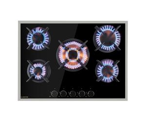 Goldflame 70cm Placa de gas 5 Fuegos Negro